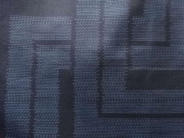 JAPANESE KIMONO / ANTIQUE KIMONO / SILK / DORO OSHIMA TSUMUGI / WOVEN GEOMETRIC